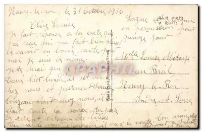 एक सैनिक और एक महिला बाहरी स्थान पर — मुद्रित और हस्तलिखित पाठ — प्रकाशक J.K. संख्या 9561/2 — पीछे
