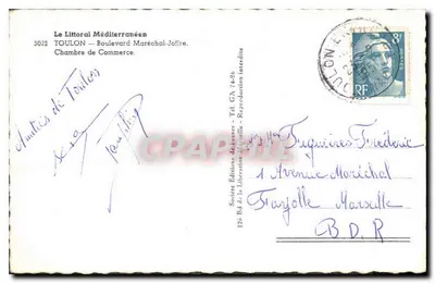 Widok miasta Toulon — Wieża zegarowa — Wydawnictwo Ryner — Rewers