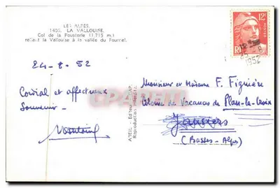 Col de la Pouterle — 1405 m — A.3El. Verlag CAP — Rückseite
