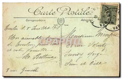 Toulon — Grand Hôtel e Praça da Liberdade — Edição D. S. — Verso