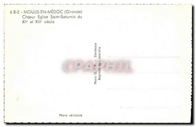 Mouliés-en-Médoc — Chór Kościoła Świętego Saturnina z XII i XIII wieku — Foto G.I.P. - Bordeaux — Rewers
