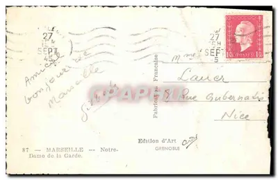 Marsella — Notre-Dame de la Garde — Édition d'Art Grenoble — Reverso