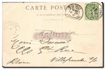 Stara pocztówka Toulouse fasada Muzeum ulica d'Alsace Lorraine — Rewers