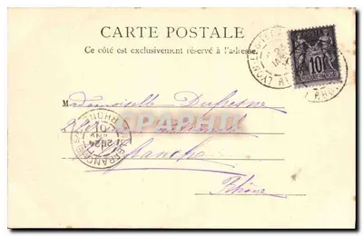Widok z powietrza z Lyonu — Pamiątka z Lyonu — R.&J. D. Morigina, N.D. de Fourvière — Rewers