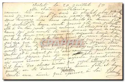 Violetas — ramo en un vaso — tarjeta postal de felicitación — Reverso