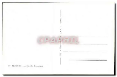 Monaco - Il Giardino Esotico — editore REAL-PHOTO, n° 37 — Verso