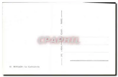 Mônaco - A Catedral — editor C.A.P. (49) Paris — Verso