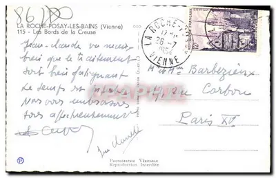 La Roche-Posay-les-Bains — Brzegi Creuse — Zabroniona autentyczna fotografia — Rewers