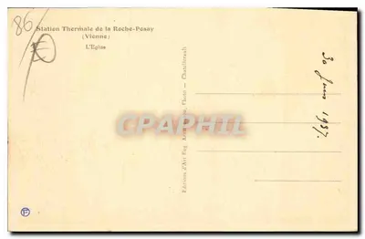 Stazione Termale di La Roche-Posay — La Chiesa — Edizioni d'Arte Eug. Arnaud, Chatellerault — Verso
