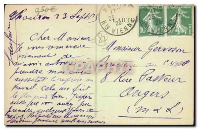 Ao redor de THOURON (Haute-Vienne) — A Cascata no Vincou — Ed. COUTY — Verso