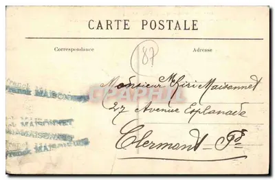 Bilhete postal antigo Chalus Hte Vienne Vista do Castelo — Verso