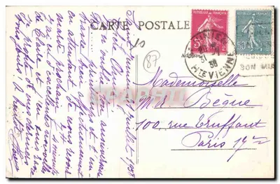 Saint-Junien (Hte-Vienne) — A Glane no Bas-Moulin — Edição Villonoreix — Verso