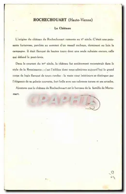 Rochecouart (Haute-Vienne) — O Castelo — Coleção da Solution Pausaberge, 8ª cena — Verso