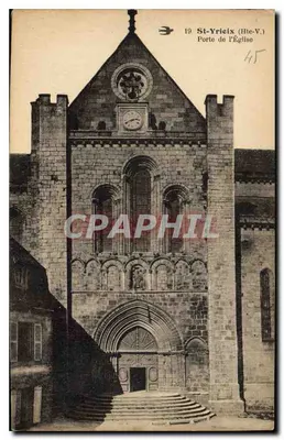 St-Yrieix (Hte-V.) — Porta da Igreja — Bilhete postal antigo