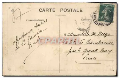 Bilhete postal antigo Em Limousin La Briance perto de Chalucet — Verso