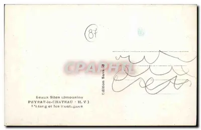 Peyrat-le-Château — l'Étang et les Montagnes — Édition Savaud — Verso