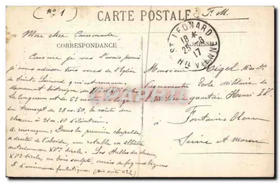 Saint-Léonard (Haute-Vienne) — Interno della chiesa (1603) — Carta postale n°17 — Verso