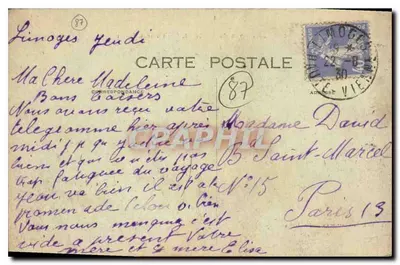 Około LIMOGES — Zamek Bort — Wyd. Courrier du Centre, Limoges — Rewers