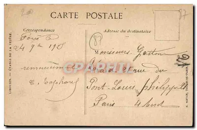Étangs de la Vézère — paysage au crépuscule — B. Sirven, Toulouse — Verso