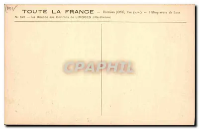 La Briance w okolicach Limoges — Héliogravure de Luxe — Éditions JOVÉ, Pau (r.-p.) — Rewers