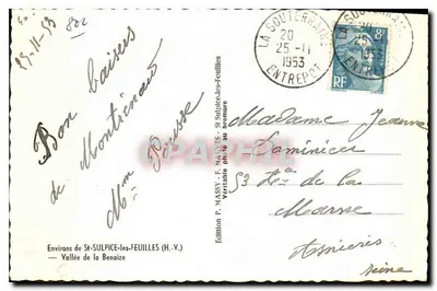 Vale da Benaize — Arredores de St-Sulpice-les-Feuilles (H.V.) — Edição P. Massy, St-Sulpice-les-Feuilles — Verso