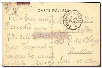 Dourdan (S.-et-O.) — Ulica Fossés du Château i kościoł — Ciny — Rewers