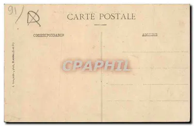 Dourdan (S.-et-O.) — Zamek, widok z ulicy Fossés — wydawca L. Loup, Dourdan — Rewers