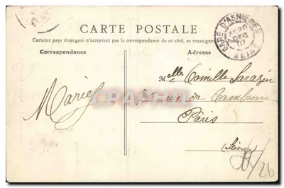Asnières - Barry, Pies Ratownik — Pomnik Pamiątkowy — B. F., Paryż, nr 28 — Rewers