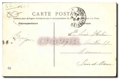 Asnières — Vista tirada sob o Ponte do Caminho de Ferro — B.F., Paris, n°50 — Verso