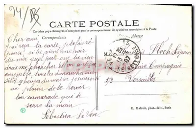 Vincennes — Op de Donjon — E. Malcuit, fot.-uitg., Parijs — Achterkant