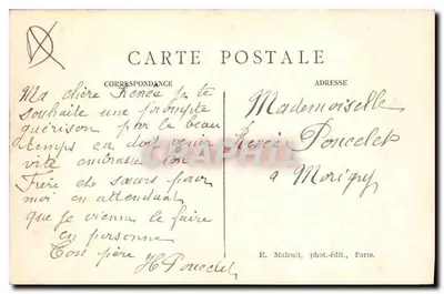 Vincennes — Dirigível evoluindo acima do Donjon — E. M. n° 3751 — Verso
