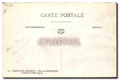 Most Caronte — Przy Martigues — Wydawca Phototype Paris — Rewers