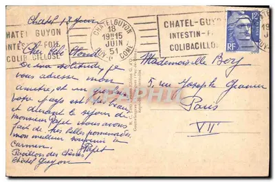Zamek Chazeron — część feudalna — Châtelguyon — Wydawnictwo G.d'O — Rewers