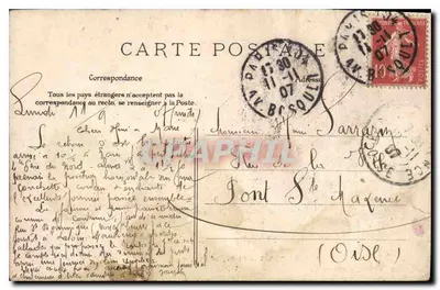 Paris — Place Cambon — trem e carruagem sob viaduto — Verso