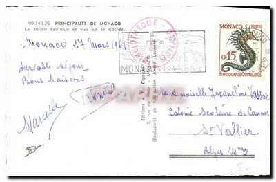Eksotyczny ogród w Monako — widok na Rocher — La Cioogne — Rewers