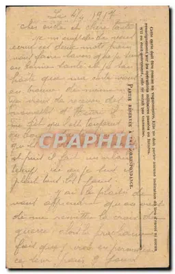 Korespondencja wojskowa — Karta pocztowa z oddziałów w akcji — 1914 — 19. batalion, 223. sektor pocztowy — Rewers