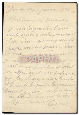 Carta postal de Digne — mensagem para o Sr. Pigeon — editor desconhecido, número de série não visível — Verso