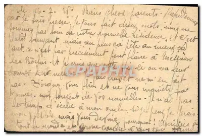 Carta postal militar — Corpo de exército, Regimento, Batalhão — Ad. Kz. Paris — Verso
