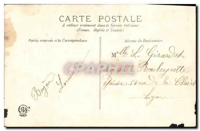 Femme à la table — scène intérieure avec fleurs — éditeur A&É PARIS — Verso
