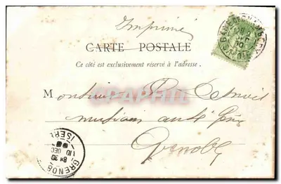 Haute-Côme (Savoie) — widok jeziora i zamku — Lib. E. Reynaud, Chambéry — Rewers