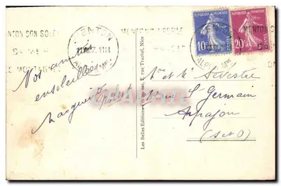 Menton — Vista geral — LL, n° 201 — Verso