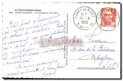 CARRY LE ROUET — Zdjęcie uroczej przystani — Wydanie Rymar — Rewers
