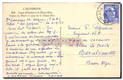 Viaduto do Merle — Linha de Ambert à Chaise-Dieu — Edição Pay-de-Dôme — Verso