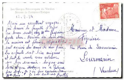 As Górgias Pitorescas do Verdon — Fonte de Fontaine-l'Évêque — editor desconhecido — Verso
