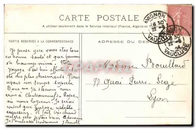 Avignon - Calvário e Palácio dos Papas — Edição A. Beret, Avignon, n°1 — Verso