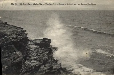 Cap Gris-Nez (P.-de-C.) — Lâmina quebrando nas Rochas Moulières — Stévenard, Boulogne-sur-Mer