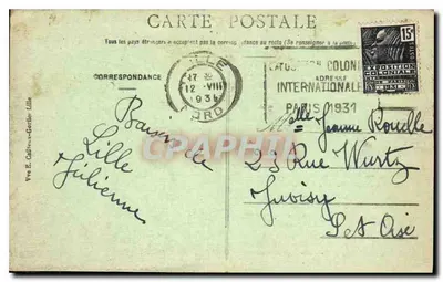 Lille - Monument de Desrousseaux - E.C. Chanson du 'P'tit Quinquin' — Verso