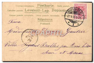Violetas e paisagem — ilustração — editor desconhecido — Verso