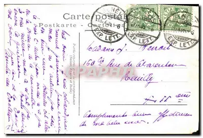 Stara pocztówka Chamonix Przejście przez Morze Lodowe — Rewers