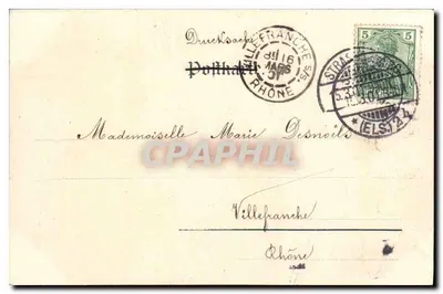 Orangerie — Estabelecimento dos Artes Gráficas de Strasbourg — L. Camus, n° 110 — Verso